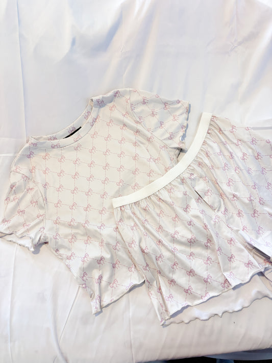 Pinkie Bow Pj Set - Pink