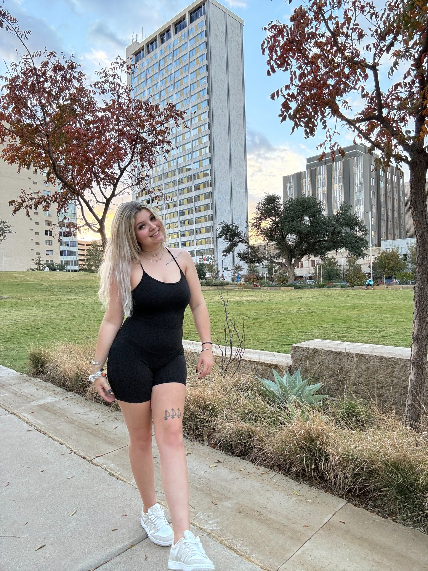 Black Athletic One Piece Romper