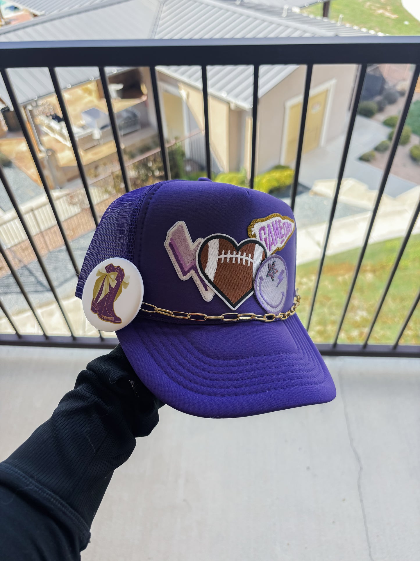 Purple Team Custom Patch Trucker Hat