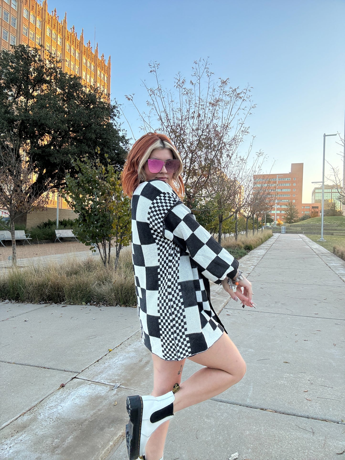 Checkered Vibes Cardigan